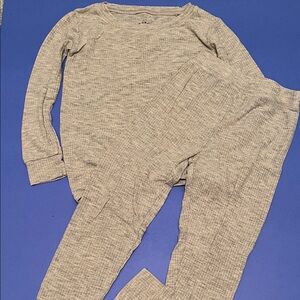 Little Sleepies Heathered oatmeal 2 piece pajamas